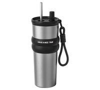 Générique Gobelet Isotherme Pour Voiture | 710ml Gobelet Isotherme Avec Paille | Bouteille Boisson Grand Volume Chaude Froide pour Randonnée Sport Pique-nique Déplacements
