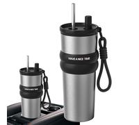 Générique Gobelet Isotherme Pour Voiture - 710ml Gobelet Isotherme Avec Paille,Bouteille Boisson Grand Volume Chaude Froide pour Randonnée Sport Pique-nique Déplacements