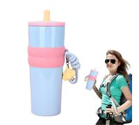 Générique Gobelet Isotherme Voyage,800ml Mug de Voyage en Acier Inoxydable 304 | Bouteille Réutilisable Avec Couvercle et Paille pour Voyages, Sport, Bureau et Événements