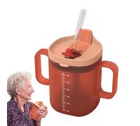 Générique Gobelet Médicalisé - Système Anti-Étouffement, 300ml Récipient Graduation, Verre Anti-Déversement Rééducation, Matériau Léger Bi-Poignée Assistance | Aide Repas pour Seniors & Infirmes