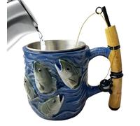 Générique Gobelet portatif du voyageur - Tasses à prise confortable,Mug à café en forme de canne à pêche - Pour père, copain, grand-père, oncle, jus, latte, thé,