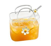 Générique Gobelet Verre Forme Pochette, Gobelet Transparent En Forme De Sac À Main 770 Ml Avec Paille, Verre Vase Pochette à Boissons, pour Jus de Fruits Thé Anniversaire Fête Maison Mariage Réunion