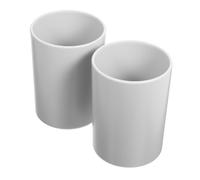 Générique Gobelets à Brosse à Dents en Plastique Réutilisables Lot De 2 Gris Gobelet De Salle De Bain Design Moderne Multi-usages pour Usage Quotidien