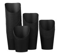 Générique Gobelets à Frites Noirs 14oz Jetables en Papier, Lot de 100