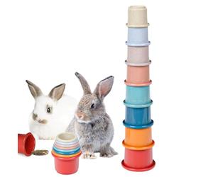 Générique Gobelets empilables pour Lapins,Gobelets empilables Lapin | Jouet de Lapins nicheurs 8 | Gobelets de Nidification Multicolores pour Petits Animaux, pour Jouer et Cacher la Nourriture