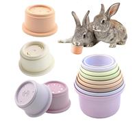 Générique Gobelets Empilables pour Petits Animaux, Gobelets Empilables pour Lapins - 8 Pièces De Lapin Réutilisables Et Sûrs, D'enrichissement pour Petits Animaux Lapin Cachant De La Nourriture Et