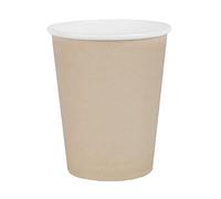 Générique Gobelets en Carton pour Fête Anniversaire et Mariage, 10 Pièces, 9,5 cm x 8 cm, avec Rebord Blanc, Empilables, pour Cocktails, Buffets et Bonbons (Beige Sable Nude)