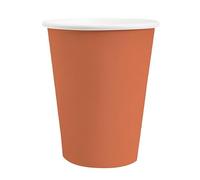 Générique Gobelets en Carton pour Fête Anniversaire et Mariage, 10 Pièces, 9,5 cm x 8 cm, avec Rebord Blanc, Empilables, pour Cocktails, Buffets et Bonbons (Terracotta)