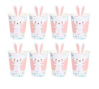 Générique Gobelets en Papier Décoration Ensemble de 8 Jetables de Lapin Usage Sûr et Pratique pour Fête de Pâques pour Célébrations Enfantines