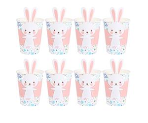 Générique Gobelets en Papier Décoration Ensemble de 8 Jetables de Lapin Usage Sûr et Pratique pour Fête de Pâques pour Célébrations Enfantines