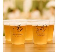 Générique Gobelets Réutilisables Personnalisables avec Logo/Text,5PC Plastique Givré Sans BPA,Idéal pour Anniversaire, Mariage, Fête,Éco-Responsable et Élégant (S)