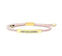 Générique God Is in Control Bracelet, God Is in Control Tube Bracelet, Inspirational Bracelets for Women Men Birthday Festival Gifts (Pink-Gold)