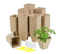 Générique Godets de Pépinière - 70 Pièces de Fournitures de Jardin Réutilisables - Petits Pots De Pépinière avec Étiquettes De - pour Intérieur Extérieur Balcon Fleurs Légumes Tomates Jardinage