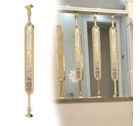 Générique Gold Aluminum Alloy & Glass Stair Spindles, Adjustable Angle Indoor Railing Posts for Staircase, 4 Pcs Modern Balusters, Durable Stairway Columns