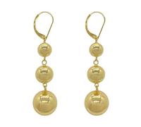 Générique Gold Color Round Ball Necklace Pendants Earrings Ring Set Women Traditional Jewelry African Bridal Sets Wedding Party (Model 3)
