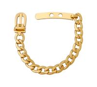 Générique Gold Cuban Link Bracelet pour les femmes - Chunky bracelet plaqué or avec fermeture audacieuse, bijoux en acier inoxydable imperméable pour l'usure quotidienne et empilage