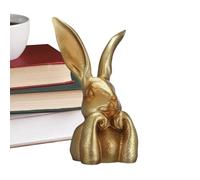 Générique Gold Easter Bunny Decor - Easter Rabbit Statue | Spring Bunny Desk Ornament, Holiday Party Decoration with Desk Shelf Dining Table Mantel Entryway Home Festive Display Accent