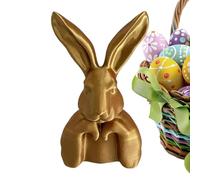 Générique Gold Easter Bunny Decor - PP 13.2x11.6x24cm | Bunny Figurine, Desk Ornament | Gold Rabbit Spring Decor for Home Holiday Party Shelf Dining Table Mantel Entryway Decoration