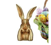 Générique Gold Easter Bunny Decor | Vintage Gold Easter Bunny Figurines, Spring Rabbit Desk Ornament, for Home Holiday Party Shelf Dining Table Mantel Entryway