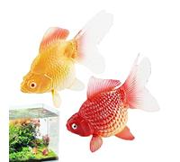 Générique Gold Fisch | Aquarium Deko Set | Schwimmende Kunstfische | 2 Stück Orange Kunststoff Fische mit natürlicher Bewegung für Aquarium Fish Tank Home Office Party Dekoration
