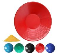 Générique Gold Pan, 15 inch Round Green Gold Panning Equipment with Different Riffle, Effective Separation of Golds, Lightweight Manual Plastic Prospecting Equipment (Red)