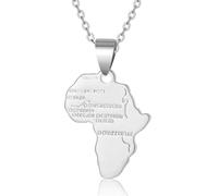 Générique Gold Plated African Map Pendant Necklace Jewelry for Women Trendy Personalized Africa Motherland Continent Outline (Model 2)