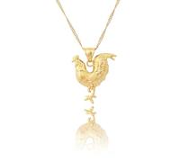 Générique Gold Plated Animal Rooster Chicken Pendant Necklace Jewelry Novelty Vintage Jewelry for Men and Women