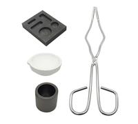 Générique Gold Smelting Kit | 4 Pieces Heat Resistant Reusable Making,Graphite Molds For Casting Metal,for Beginner Craftsmen Earring Ring Necklace Bracelet Forming Repair