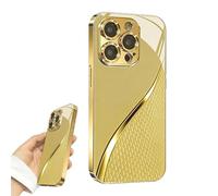 Générique Golden Scale Pattern Hard Case for iPhone, Scale-Patterned Gold Plating, for iPhone 17/16/15/14/13/12/11 Pro Max (17)