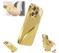 Générique Golden Scale Pattern Hard Case for iPhone, Scale-Patterned Gold Plating, Slim Protective Cover Compatible, Stylish Daily Phone Protection for iPhone 17/16/15 Pro Max (for 16)