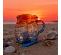 Générique Golden Tide Mug, Handcrafted Sea Glass Ocean Wave Mug, 12oz Large Capacity, A Uniquely Shaped Cup for Tea Wine Ice Drink, Ideal Gift for Ocean Beach Surf Lovers (1PCS)
