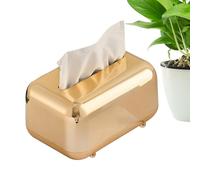 Générique Golden Tissue Boxes - Decorative Gold Holder and Organizer with Elegant Finish | Luxury Storage with Non-Slip Base | Bathroom Bedroom Office Living Room Laundry Room