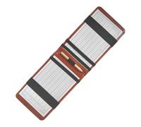 Générique Golf Card Holder - PU Leather Display for Practice Training, Indoor Competition with Log Book Function, Score Organizer for Backyard Sports Club Recreation, Black Material, Portable Storage