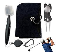 Générique Golf Club Cleaning Tool - Microfiber PP Stainless Steel | Golf Club Cleaning Brush Set, Non-Slip Groove Sharpener, Golfing Accessories for Travel, Training, Practice Course, Fathers