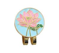 Générique Golf Hat Clip Marker - Magnetic Ball Marker | Metal Flower Design Golf Accessory - 3.2x2.6cm Portable Clip on Hat Tool for Course Play Tournament Training Club Membership Use