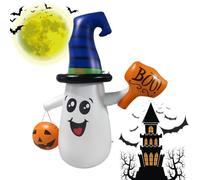 Générique Gonflables Halloween Jolie Chapeau de Sorcière avec Lumières LED | Fantôme Gonflable Halloween Pour Jardin Porche Pelouse Cour Fête Vacances Activités Chasse Aux Bonbons