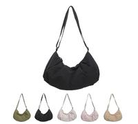 Générique Good Totes Croissant Bag, Goodtotes Crescent Crossbody Bags, Casual Retro Commuter Canvas Bag (Black)