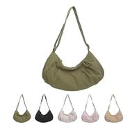 Générique Good Totes Croissant Bag, Goodtotes Crescent Crossbody Bags, Casual Retro Commuter Canvas Bag (Green)