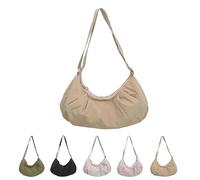 Générique Good Totes Croissant Bag, Goodtotes Crescent Crossbody Bags, Casual Retro Commuter Canvas Bag (Khaki)