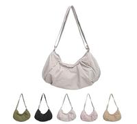 Générique Good Totes Croissant Bag, Goodtotes Crescent Crossbody Bags, Casual Retro Commuter Canvas Bag (Beige)