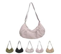 Générique Good Totes Croissant Bag, Goodtotes Crescent Crossbody Bags, Casual Retro Commuter Canvas Bag (Pink)