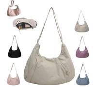 Générique Good Totes Croissant Bagc, Goodtotes Large Croissant Crossbody Bag, Waterproof, Adjustable Strap (white)