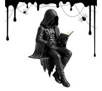 Générique Gothic Dark Fantasy Figure - Mysterious Reading Figure Sculpture | Gothic Bookshelf Decor for Home Garden Bathroom Library Reading Corner Bookcase Cabinet Tabletop Desktop