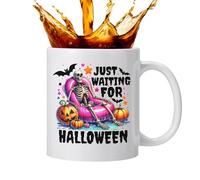Générique Gothic Halloween Mug - 12Oz Ceramic Coffee Cup, Pumpkin Ghost Print Design, Hot Cold Beverage Mug Wide Range of Uses | Coffee Milk Tea Cocoa Holiday Party Home Kitchen Drinkware
