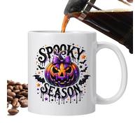 Générique Gothic Halloween Mug - 12Oz Ceramic Coffee Cup, Pumpkin Ghost Print Design, Hot Cold Beverage Mug Wide Range of Uses | Coffee Milk Tea Cocoa Holiday Party Home Kitchen Drinkware