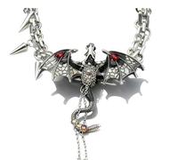 Générique Gothic Imprisoned Flying Dragon Necklace, 2026 New Dragon Jewelry for Women Men, Cool Punk Pendant Flying Dragons Necklace,Premium Gift for Loved Ones And Friends