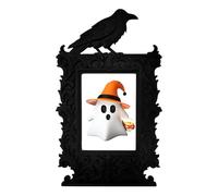 Générique Gothic Picture Frame, Vintage Spooky Decor, 9.25x5.59in Compact Haunted House Decoration, Intricate Ornate Design, Lightweight Authentic Build for Bedroom, Dorm, Rooms, Classroom