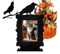 Générique Gothic Picture Frame, Vintage Spooky Halloween Photo Display, 9.25x5.59x0.71 inches Haunted House Decoration for Bedroom, Apartment, Dorm, Offices, School and Parties Home Decor