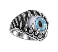 Générique Gothic Punk Eye Ring - Halloween Eyeball Finger Jewelry Accessory | Adjustable Statement Ring for Adults Friends and Couples, Unique Costume Jewelry for Cosplay Party, or Special Occasions