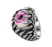 Générique Gothic Punk Eye Ring - Halloween Eyeball Finger Jewelry Accessory | Adjustable Statement Ring for Adults Friends and Couples, Unique Costume Jewelry for Cosplay Party, or Special Occasions
